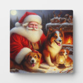 Weihnachtsmann mit Hunden 1 Fotoplatte (Vorderseite)