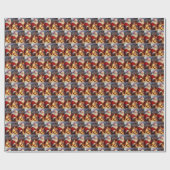 Weihnachtsmann mit Hunden 1 Geschenkpapier (Flach)