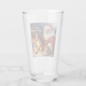 Weihnachtsmann mit Hunden 1 Glas (Rückseite)