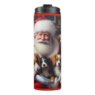 Weihnachtsmann mit Hunden 2 Thermosbecher