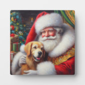 Weihnachtsmann mit Hunden 3 Fotoplatte (Vorderseite)