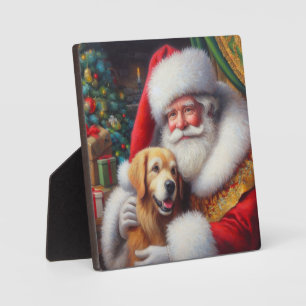 Weihnachtsmann mit Hunden 3 Fotoplatte