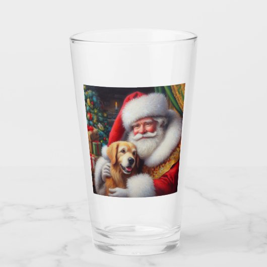 Weihnachtsmann mit Hunden 3 Glas (Vorderseite)