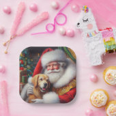 Weihnachtsmann mit Hunden 3 Pappteller (Party)