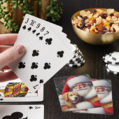 Weihnachtsmann mit Hunden 3 Spielkarten (In Situ)