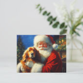 Weihnachtsmann mit Hunden 4 Feiertagspostkarte (Stehend Vorderseite)