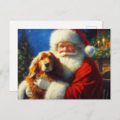 Weihnachtsmann mit Hunden 4 Feiertagspostkarte (Vorne/Hinten)