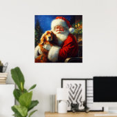 Weihnachtsmann mit Hunden 4 Poster (Heimbüro)