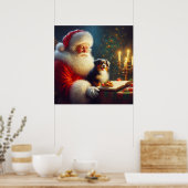 Weihnachtsmann mit Hunden 5 Poster (Küche)