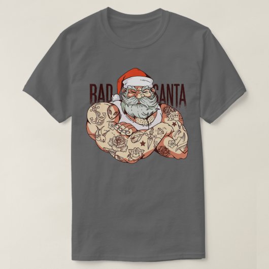 Weihnachtsmann mit Hutbart auf Bad Santa Christ T-Shirt (Design vorne)