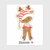 Weihnachtsmann mit Imitaten Gold Ribbons Aufkleber (Blatt)