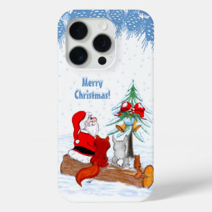 Weihnachtsmann mit Kaninchen Fuchs und Eichhörnche Case-Mate iPhone Hülle