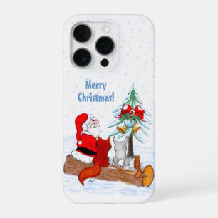 Weihnachtsmann mit Kaninchen Fuchs und Eichhörnche iPhone 16 Pro Hülle