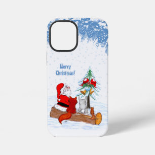 Weihnachtsmann mit Kaninchen Fuchs und Eichhörnche iPhone 12 Mini Hülle