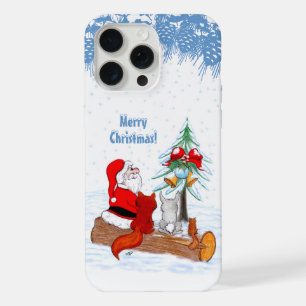 Weihnachtsmann mit Kaninchen Fuchs und Eichhörnche iPhone 15 Pro Max Hülle