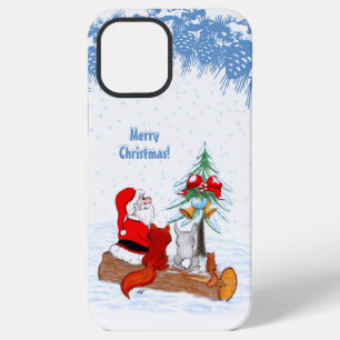 Weihnachtsmann mit Kaninchen Fuchs und Eichhörnche iPhone 12 Pro Max Hülle