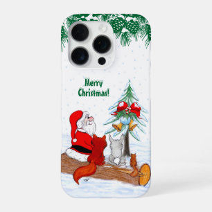 Weihnachtsmann mit Kaninchen Fuchs und Eichhörnche iPhone 16 Pro Hülle
