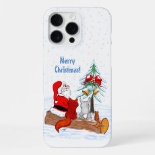 Weihnachtsmann mit Kaninchen Fuchs und Eichhörnche iPhone 16 Pro Max Hülle
