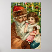 Weihnachtsmann mit Kind Poster (Vorne)