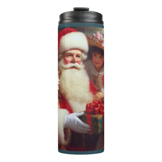 Weihnachtsmann mit Kindern 1 Thermosbecher (Vorderseite)