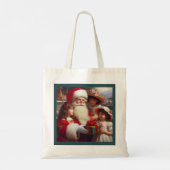 Weihnachtsmann mit Kindern 1 Tragetasche (Rückseite)