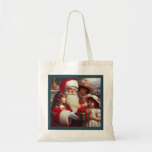 Weihnachtsmann mit Kindern 1 Tragetasche