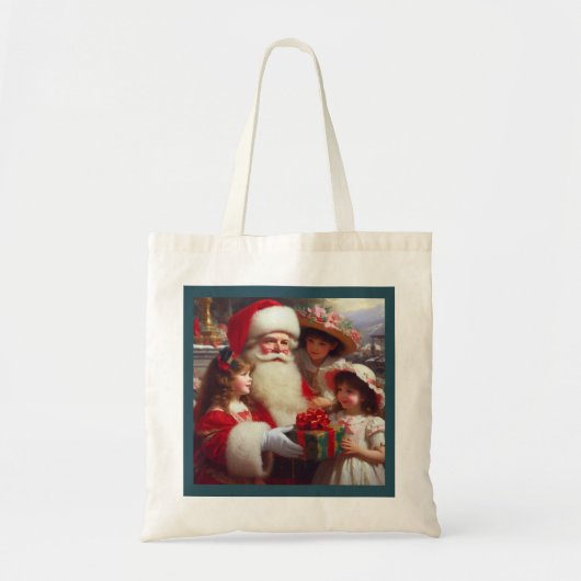 Weihnachtsmann mit Kindern 1 Tragetasche (Vorne)