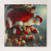 Weihnachtsmann mit Kindern 2 Puzzle (Horizontal)