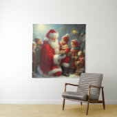 Weihnachtsmann mit Kindern 2 Wandteppich (Beispiel)