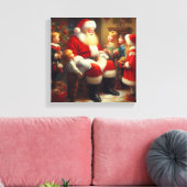 Weihnachtsmann mit Kindern 3 Leinwanddruck (Insitu (Wohnzimmer))