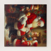 Weihnachtsmann mit Kindern 3 Puzzle (Horizontal)