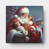 Weihnachtsmann mit Kindern 4 Fotoplatte (Vorderseite)