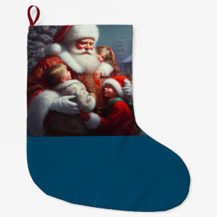 Weihnachtsmann mit Kindern 4 Großer Weihnachtsstrumpf