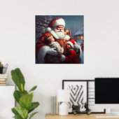 Weihnachtsmann mit Kindern 4 Poster (Heimbüro)
