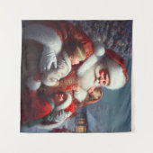 Weihnachtsmann mit Kindern 4 Wandteppich (Vorderseite (Horizontal))