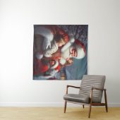 Weihnachtsmann mit Kindern 4 Wandteppich (Beispiel (Horizontal))