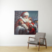 Weihnachtsmann mit Kindern 4 Wandteppich (Beispiel)