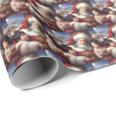 Weihnachtsmann mit Kindern 5 Geschenkpapier (Rolleneckpunkt)