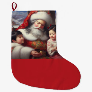 Weihnachtsmann mit Kindern 5 Großer Weihnachtsstrumpf