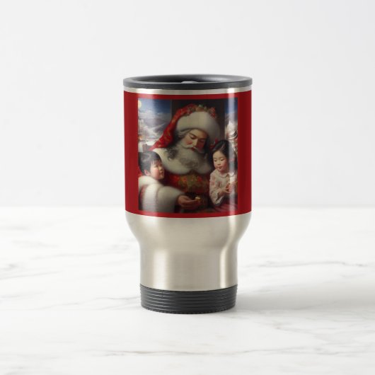 Weihnachtsmann mit Kindern 5 Reisebecher (Mittel)
