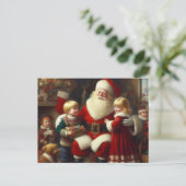 Weihnachtsmann mit Kindern 6 Feiertagspostkarte (Stehend Vorderseite)