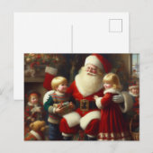 Weihnachtsmann mit Kindern 6 Feiertagspostkarte (Vorne/Hinten)