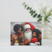 Weihnachtsmann mit Kindern 7 Feiertagspostkarte (Stehend Vorderseite)