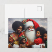 Weihnachtsmann mit Kindern 7 Feiertagspostkarte (Vorne/Hinten)
