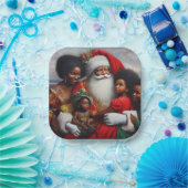 Weihnachtsmann mit Kindern 7 Pappteller (Party)