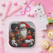 Weihnachtsmann mit Kindern 7 Pappteller (Party)