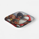 Weihnachtsmann mit Kindern 7 Pappteller (Gewinkelt)