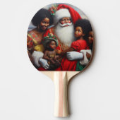 Weihnachtsmann mit Kindern 7 Tischtennis Schläger (Rückseite)