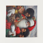 Weihnachtsmann mit Kindern 7 Wandteppich (Vorderseite (Horizontal))