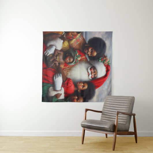 Weihnachtsmann mit Kindern 7 Wandteppich (Beispiel (Horizontal))
